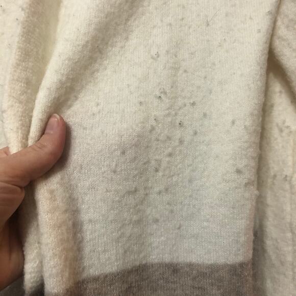 MADEWELL Cream & Grey Cardigan Sweater Jacket Wool Alpaca Womens M Fall Preppy - Picture 7 of 10